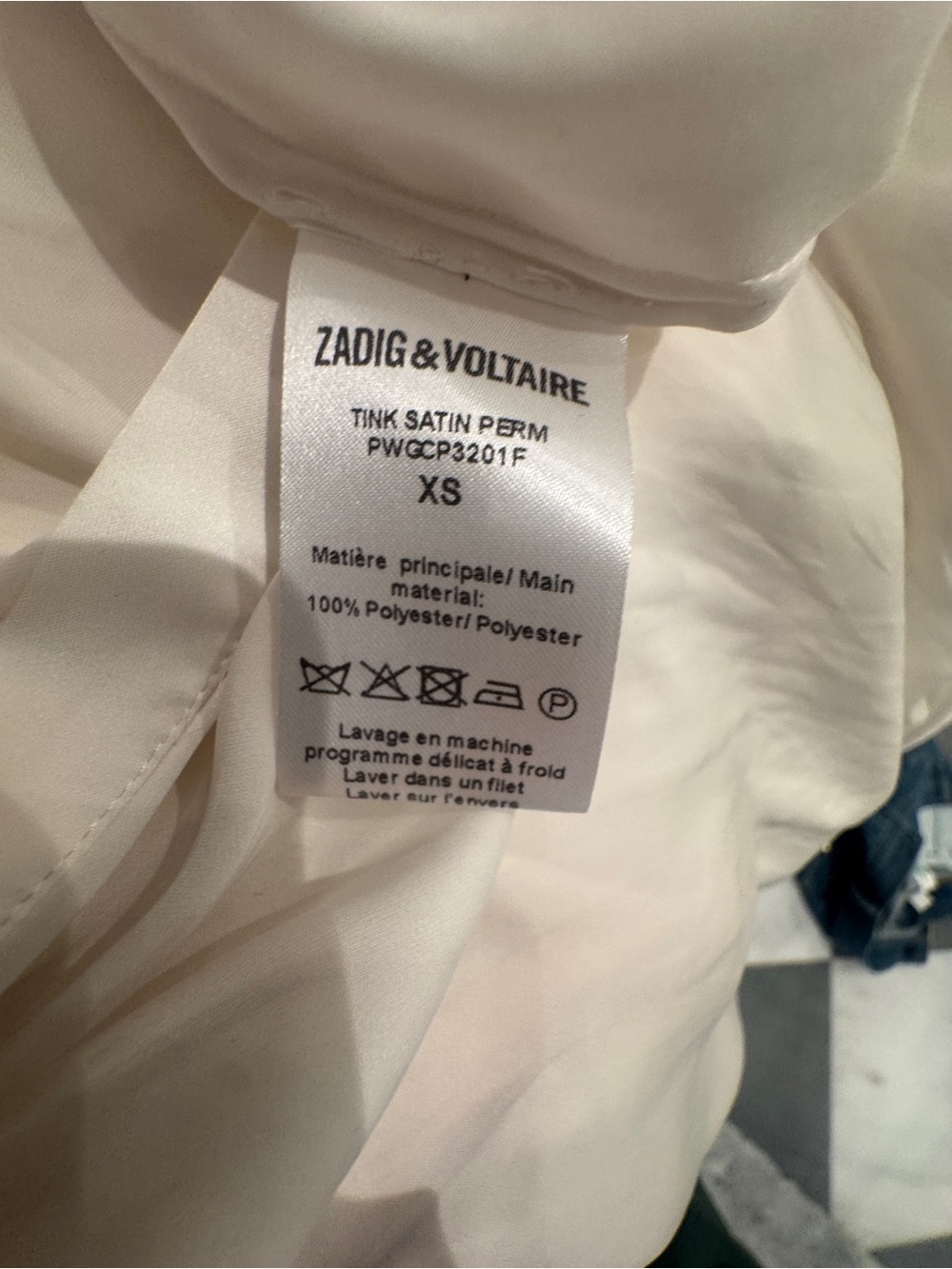 Zadig & Voltaire Tink Satin Blouse in White XS - Picture 7 of 7